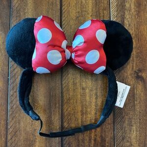 Disney Parks Red and Black Polka Dot Mickey Ears Headband